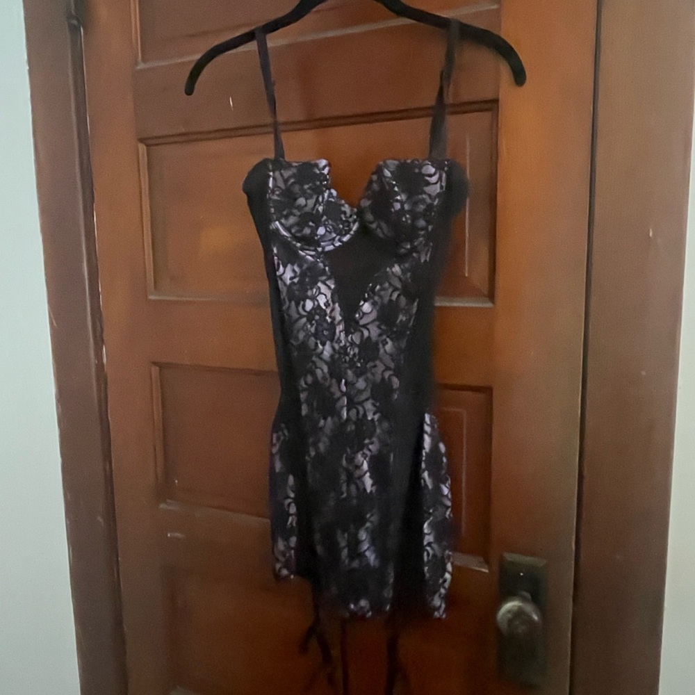 Black and Purple Lace Lingerie